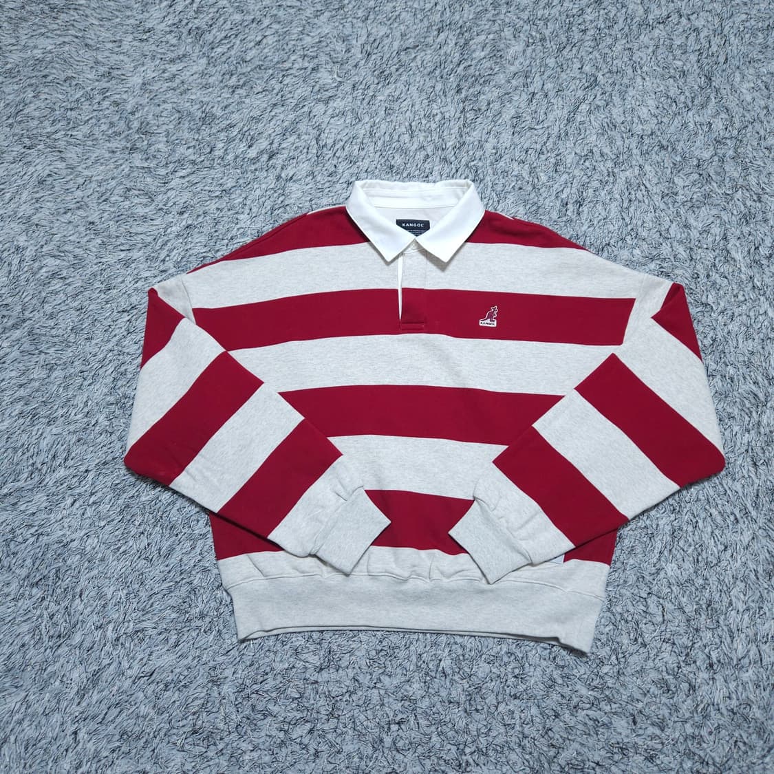 캉골) L 여자 오버핏 크롭카라티 크롭긴팔티 / 왕눈이샵 상품이미지1