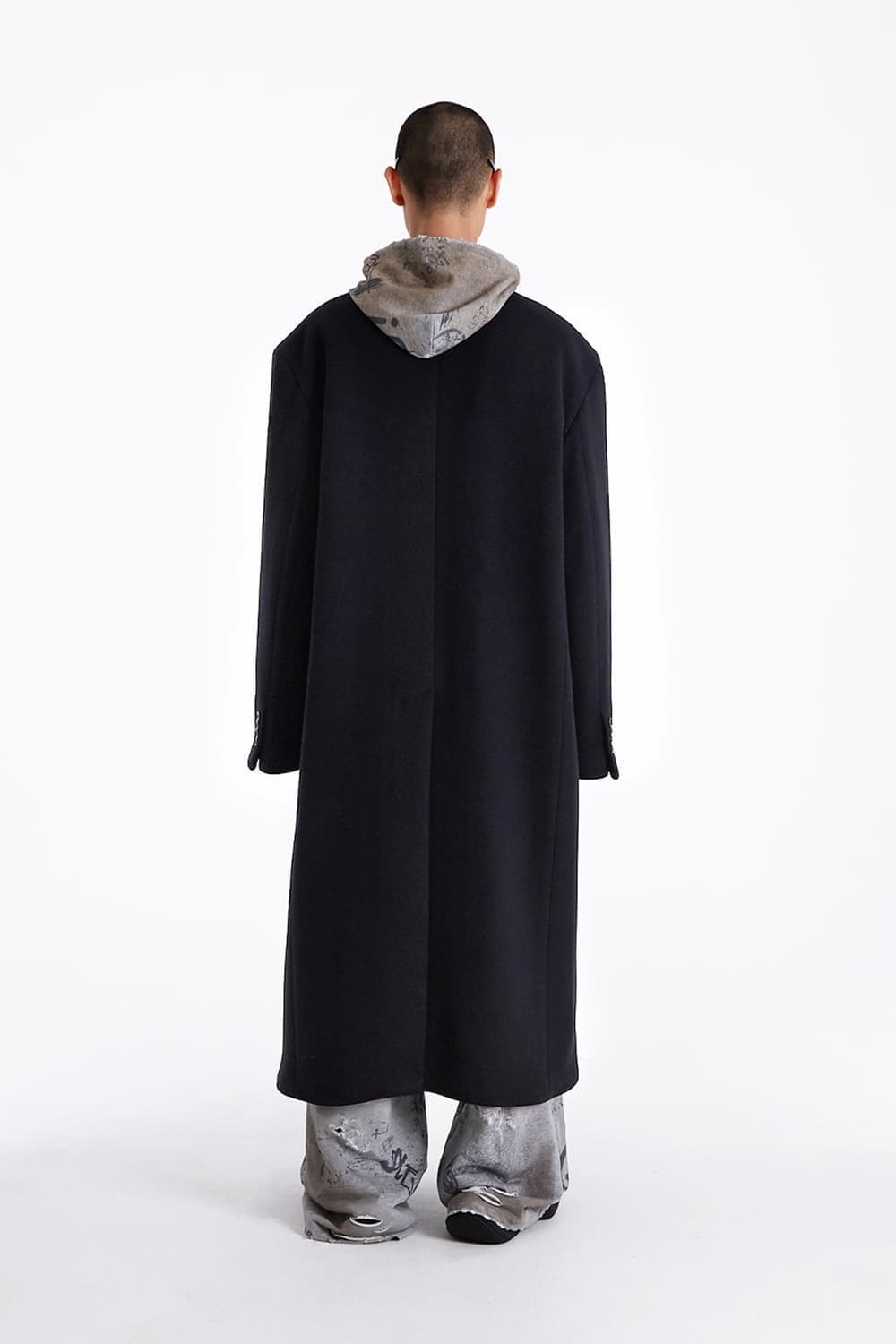 [S/105] MNGU 23FW 오버사이즈 테일러드 코트 블랙 상품이미지3