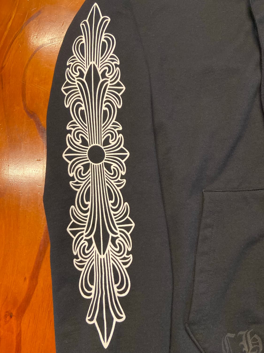 크롬하츠 홀스슈 플로랄 플리스 후드집업 사이즈 L 상품이미지6