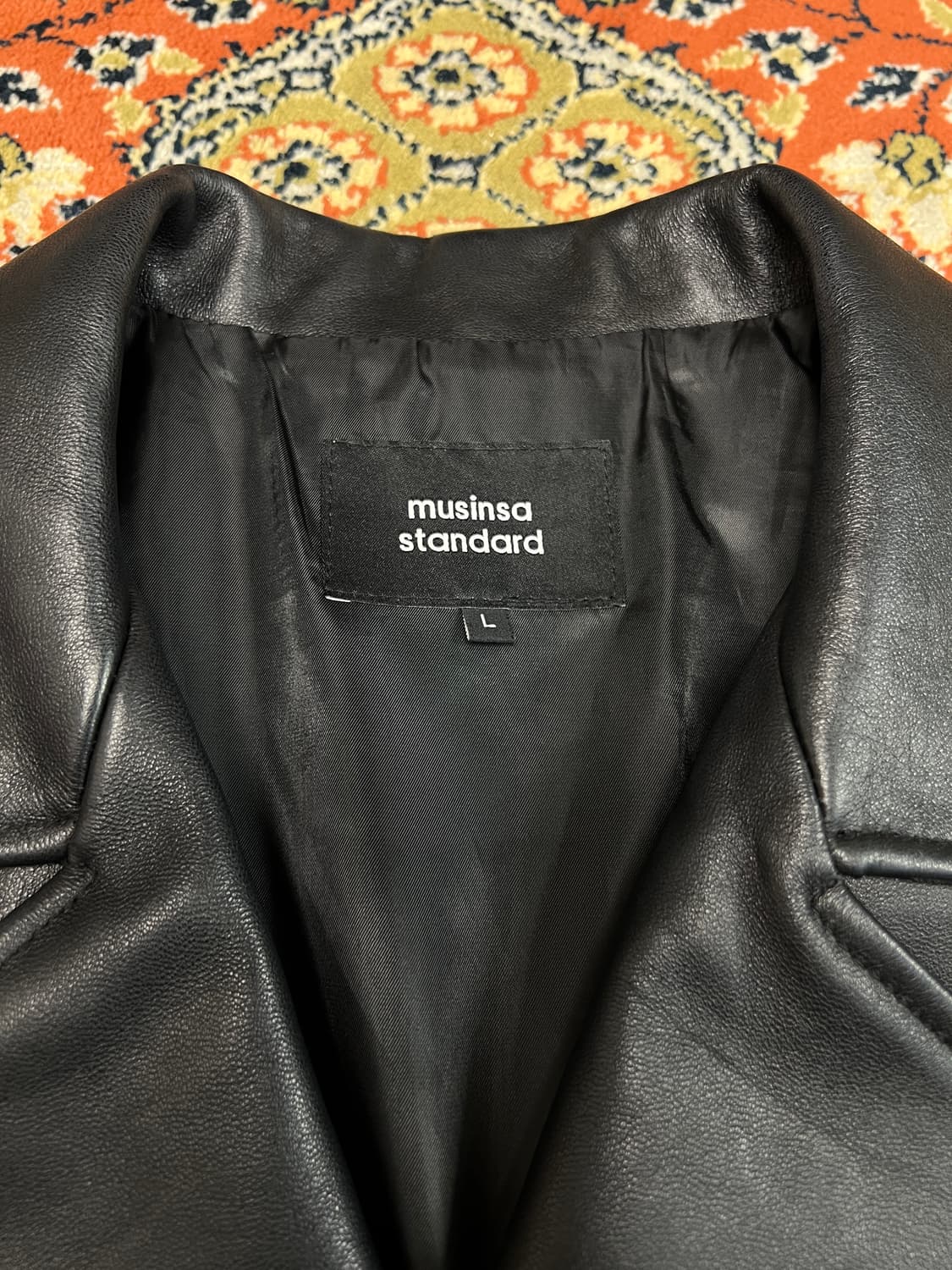 [L] 무신사스탠다드 오버핏 양가죽 더블 라이더 자켓 상품이미지3