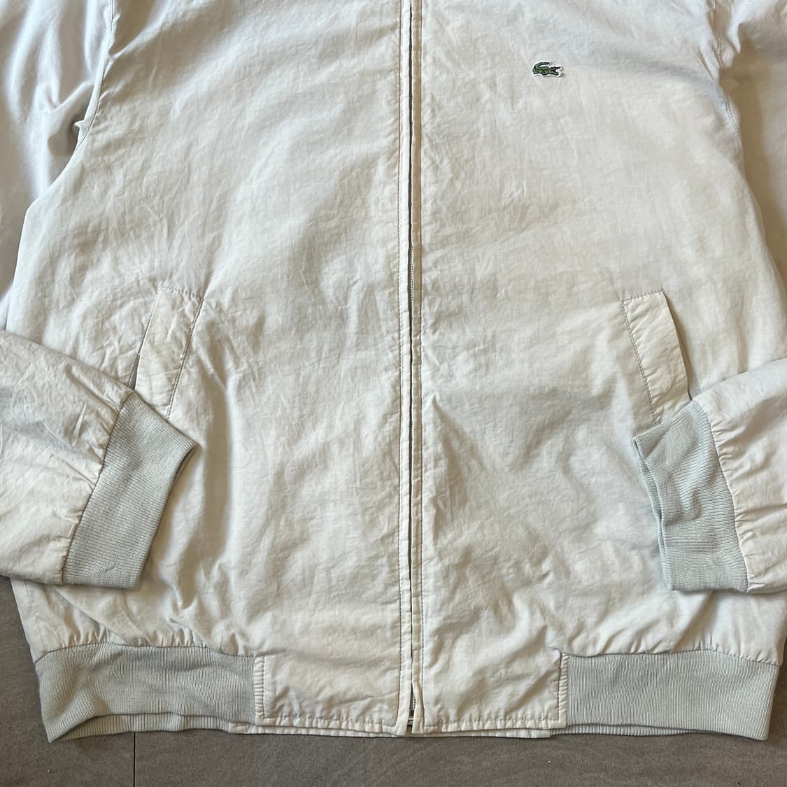 90년대 프랑스 생산 라코스테 화이트 나일론 자켓 상품이미지4