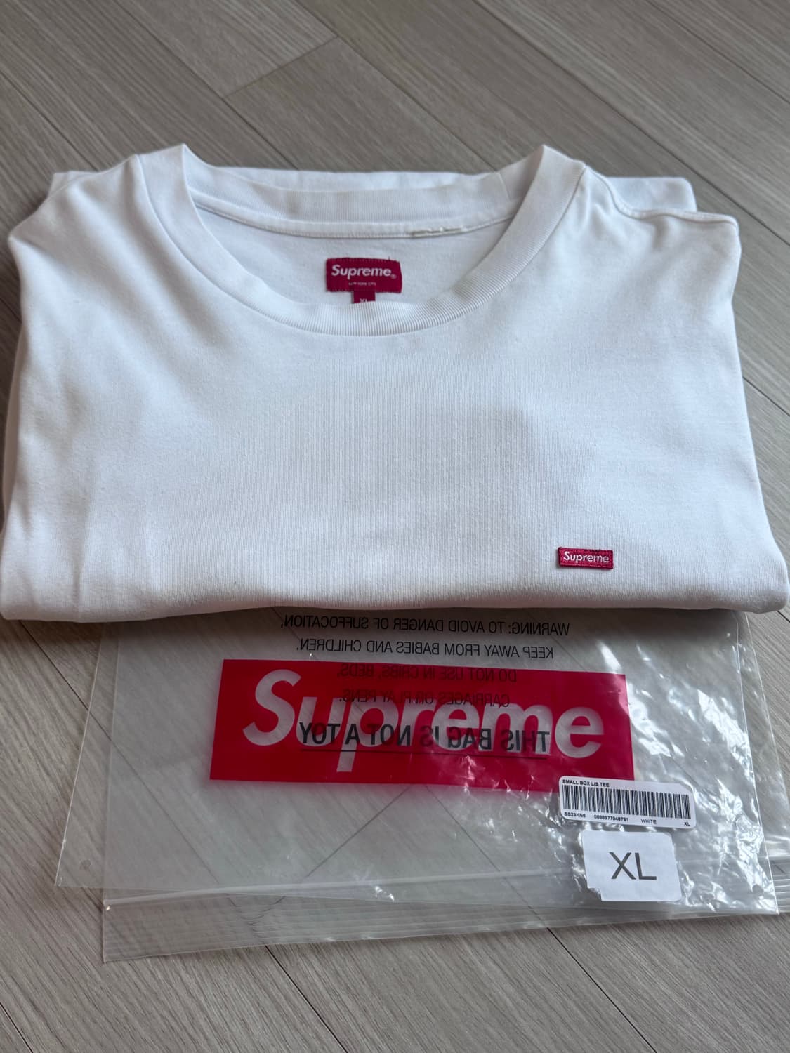 슈프림 스몰 박스로고 롱슬리브 화이트 XL 상품이미지5