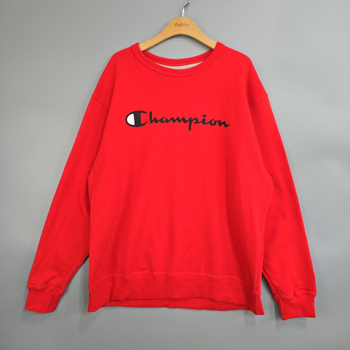 챔피온 빨간색 맨투맨 티셔츠 상품이미지1