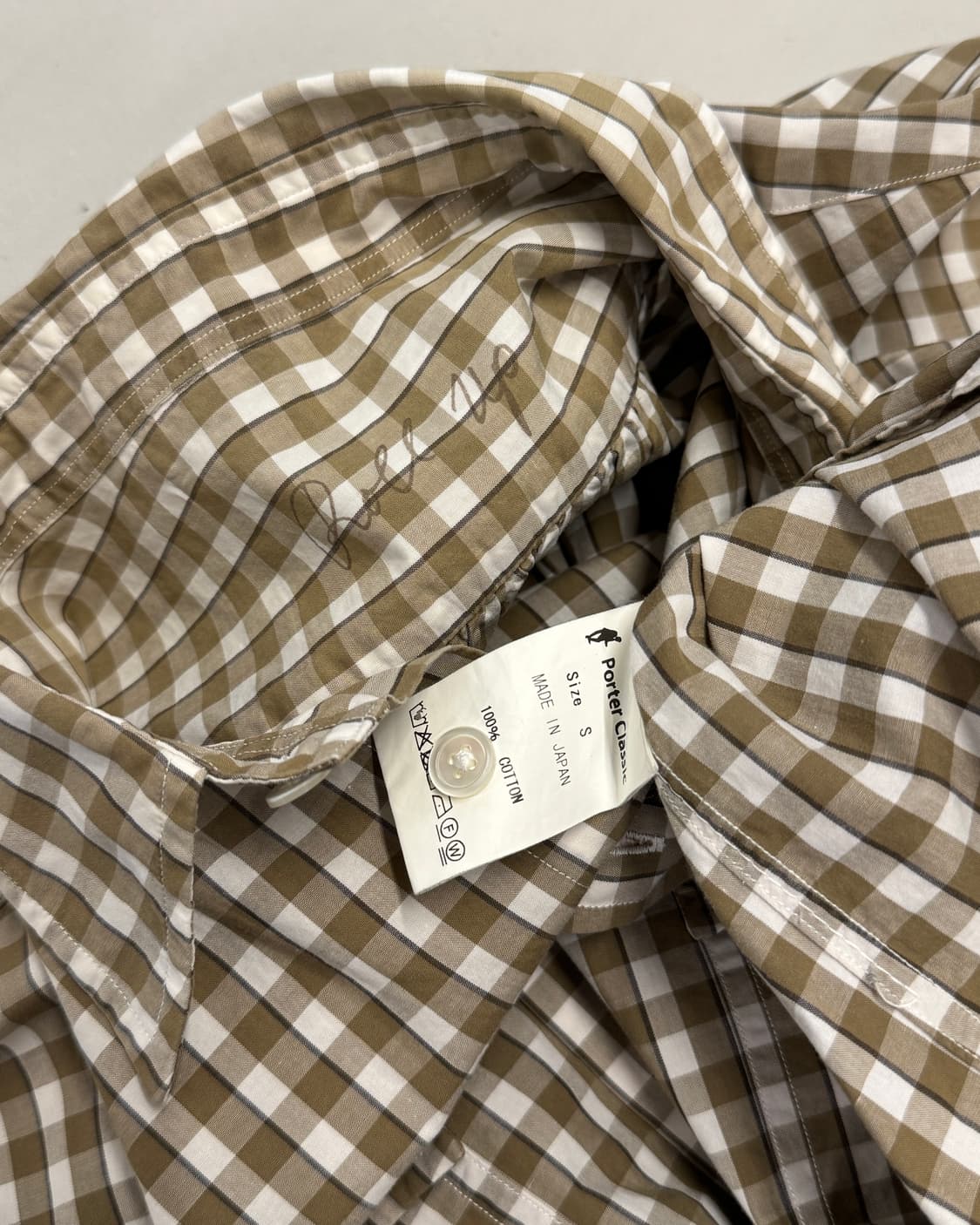포터클래식 롤업 깅엄 체크 셔츠 상품이미지4