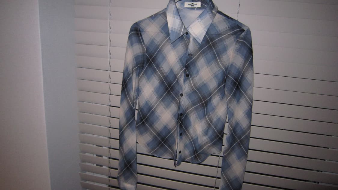 Check patern seethrough shirt 상품이미지1