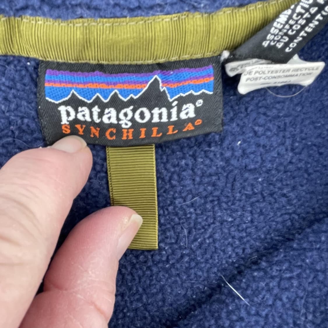 90s 파타고니아 신칠라 스냅-T 네이비/퍼플 코스타리카 상품이미지4