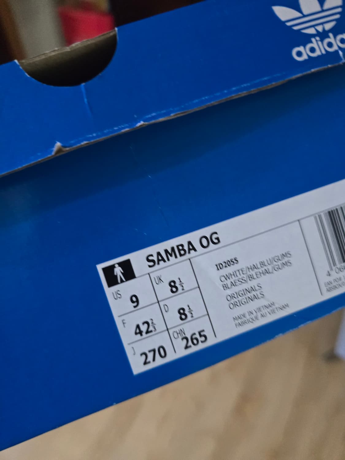 아디다스 삼바 OG 화이트 스카이 블루(헤일로블루) 상품이미지5