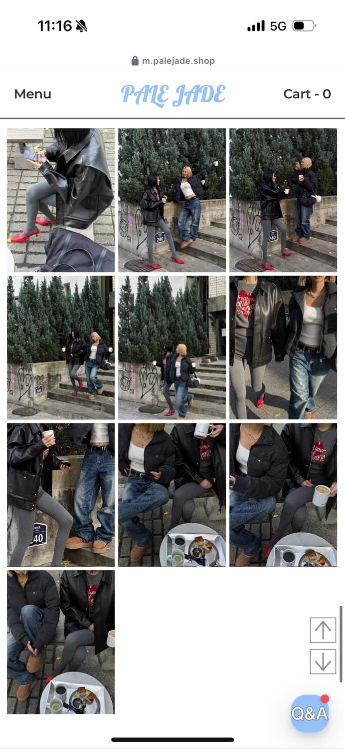 페일제이드 Leather Padded Jacket 블랙 상품이미지5