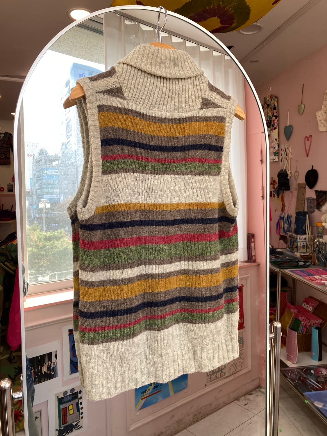 에스닉 스트라이프 레인보우 베스트 상품이미지5