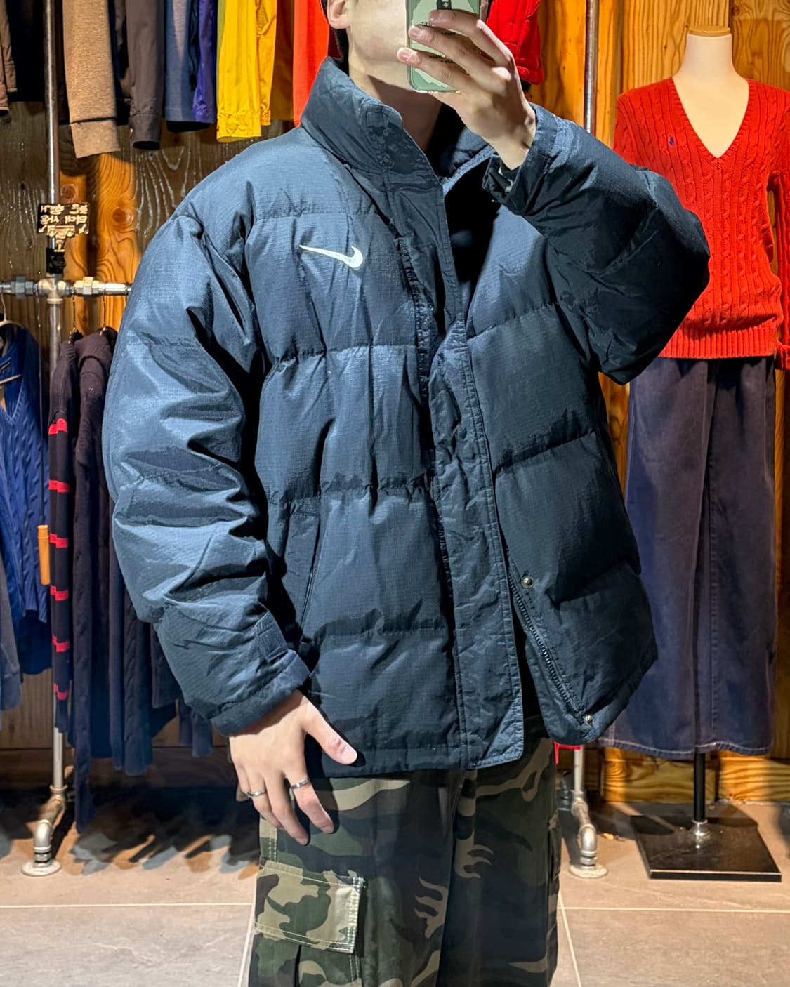 L 나이키 00s 스우시 뉴챔프 블랙 패딩 상품이미지1