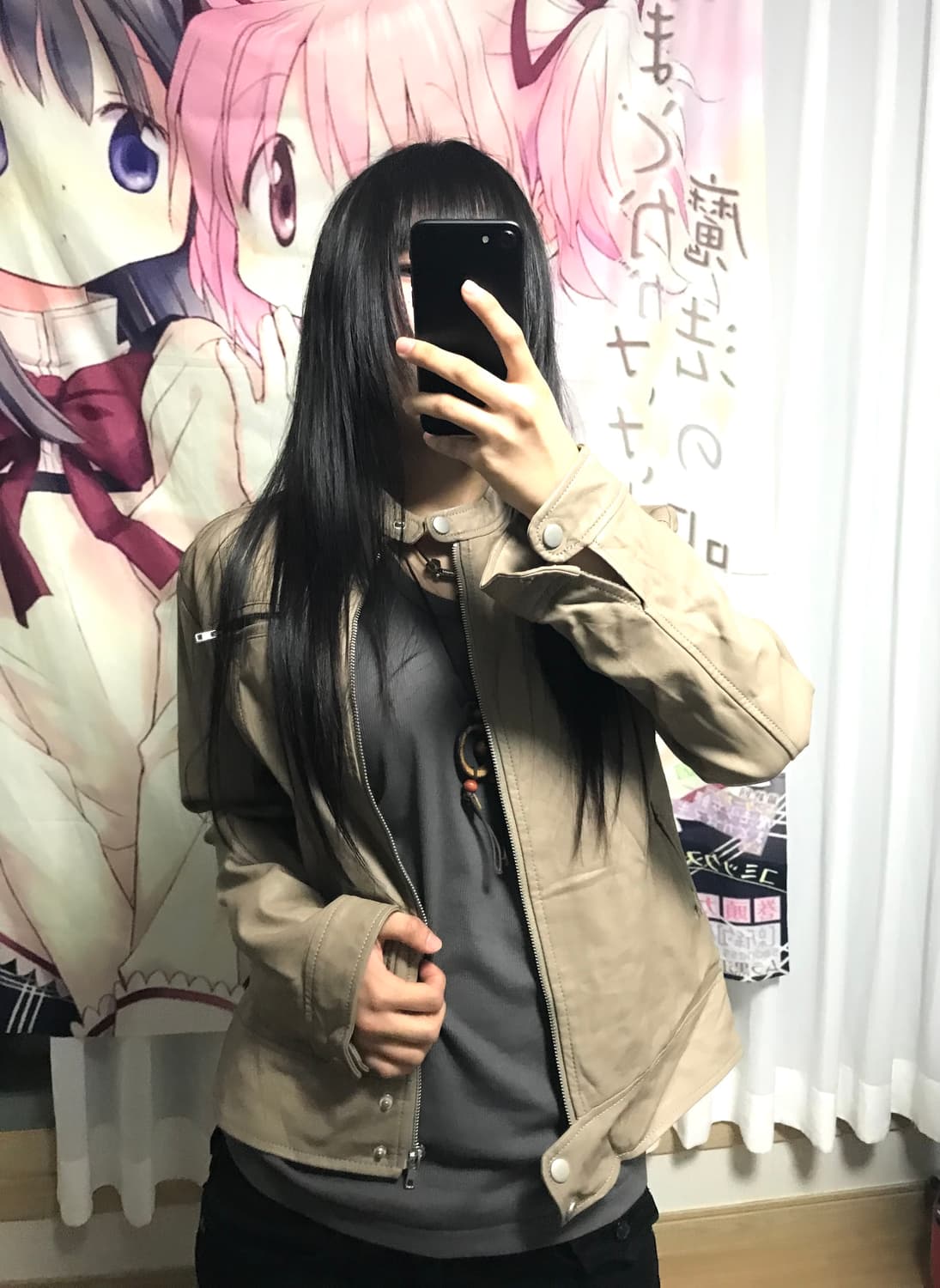 베이지 라이더 레더자켓 상품이미지1