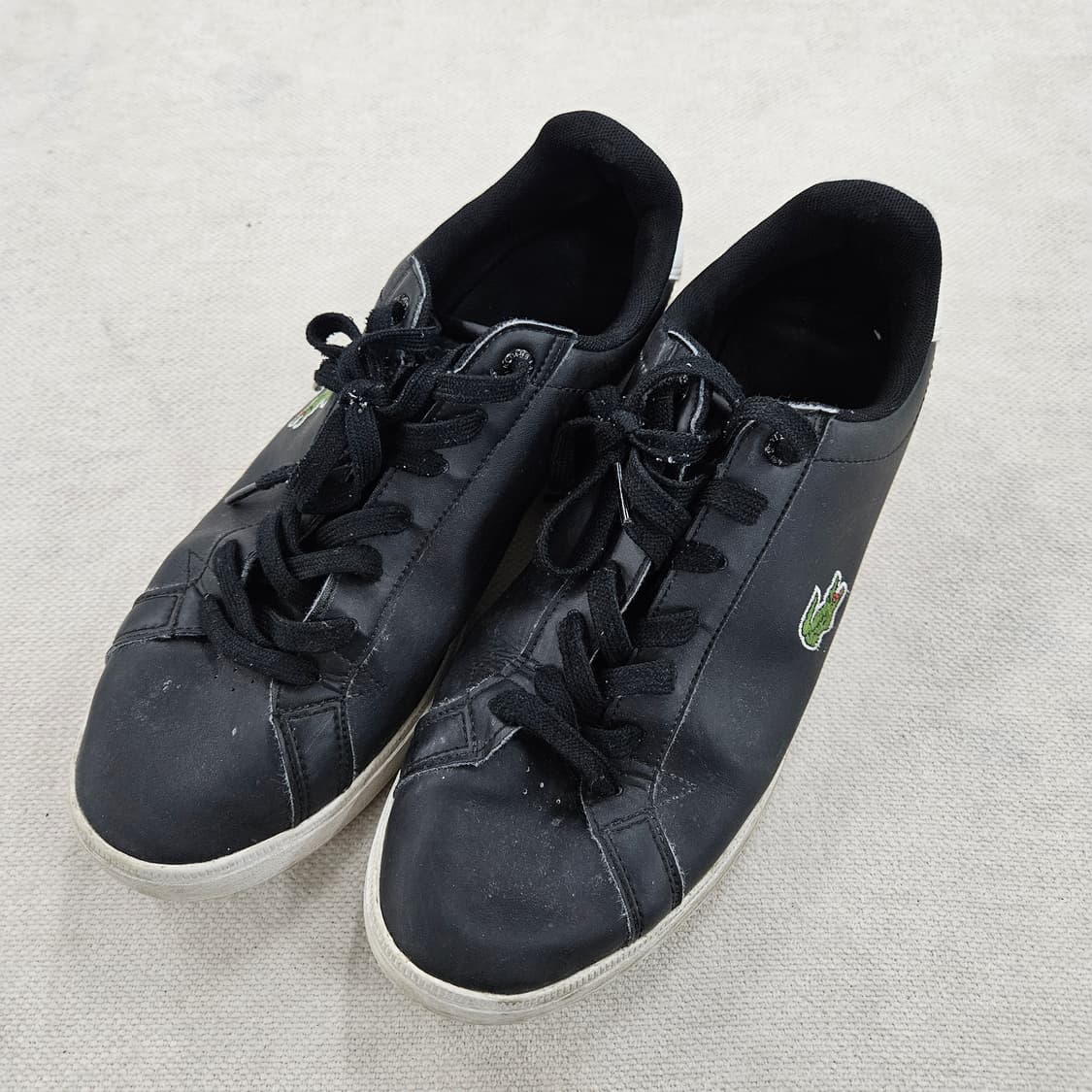 [9] 라코스테 블랙 레더 가죽 스니커즈 운동화 0116 Y1 상품이미지1