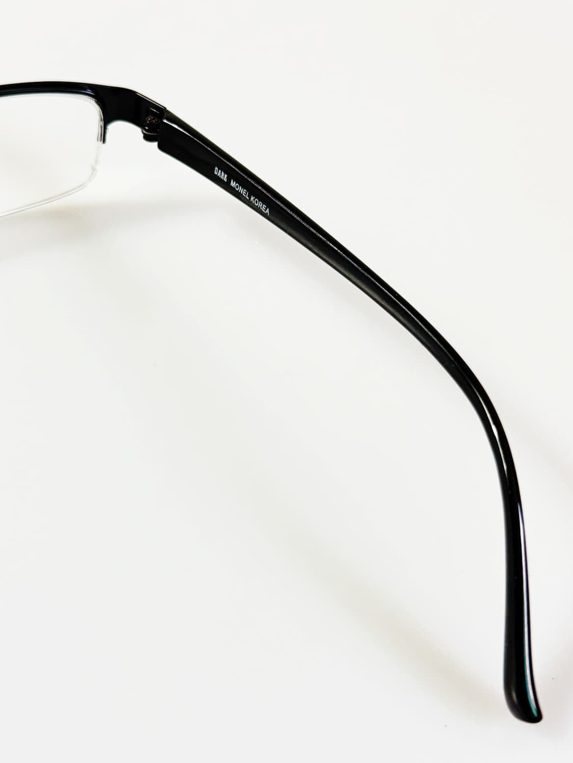 90s DARK 블랙 메탈 반무테 스퀘어 빈티지 안경 상품이미지6