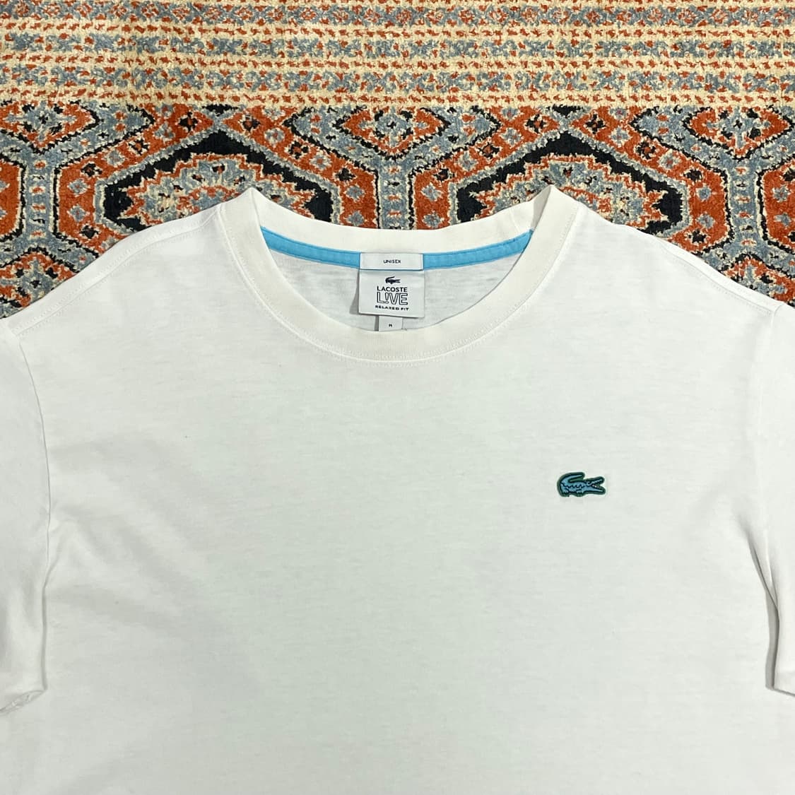라코스테 화이트 무지 반팔티셔츠 남성M 상품이미지2