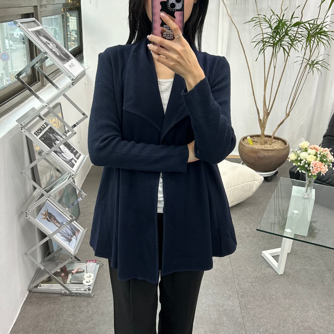 CdeC 여성 숄카라 오픈 니트 가디건 상품이미지1