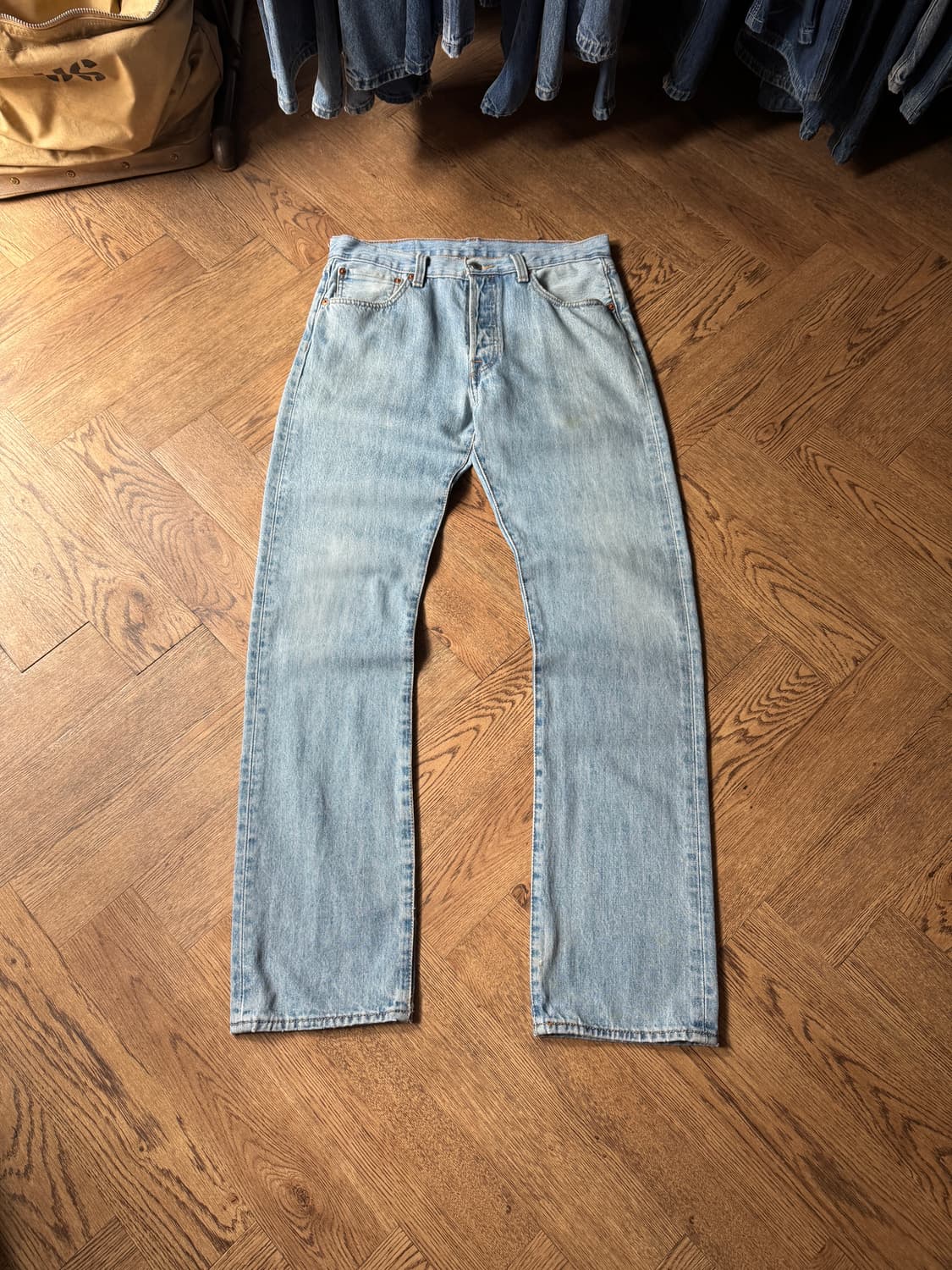 [33]리바이스 501 라이트블루 워싱 스트레이트 데님 팬츠 상품이미지2