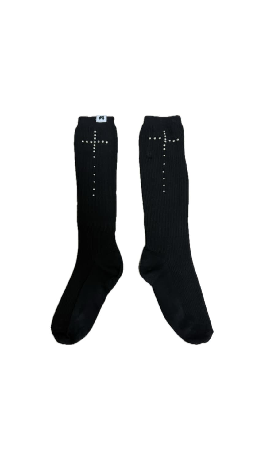 허그유어스킨 스터드 크로스 삭스 블랙 상품이미지6