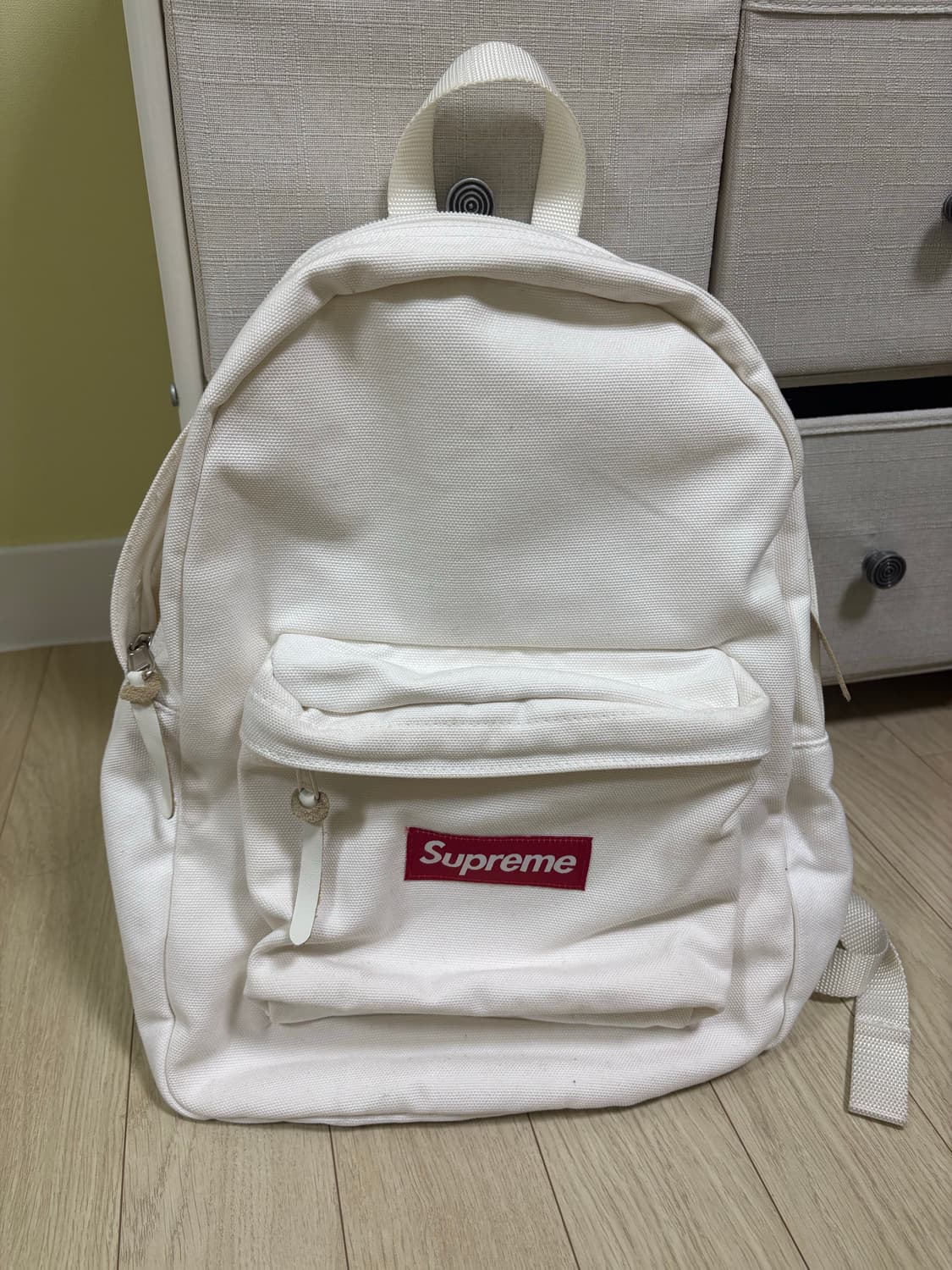 슈프림 캔버스 백팩 화이트 상품이미지1