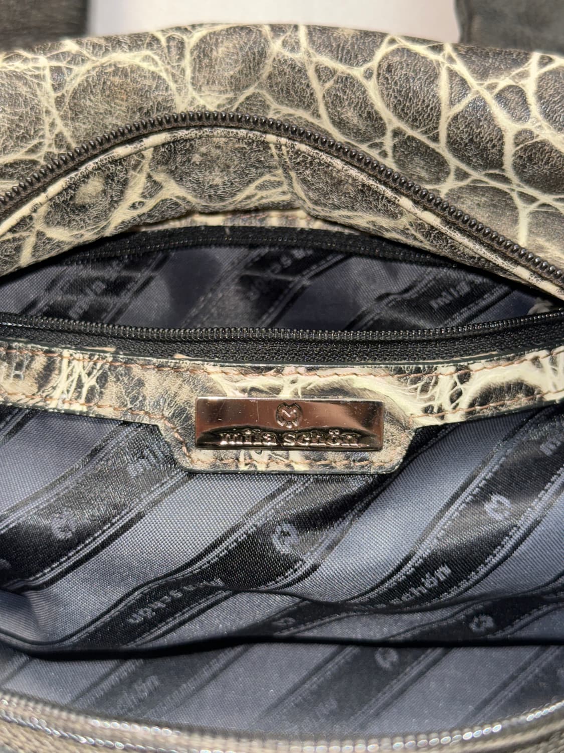 Mila Schön charcoal stud python 숄더백 상품이미지6