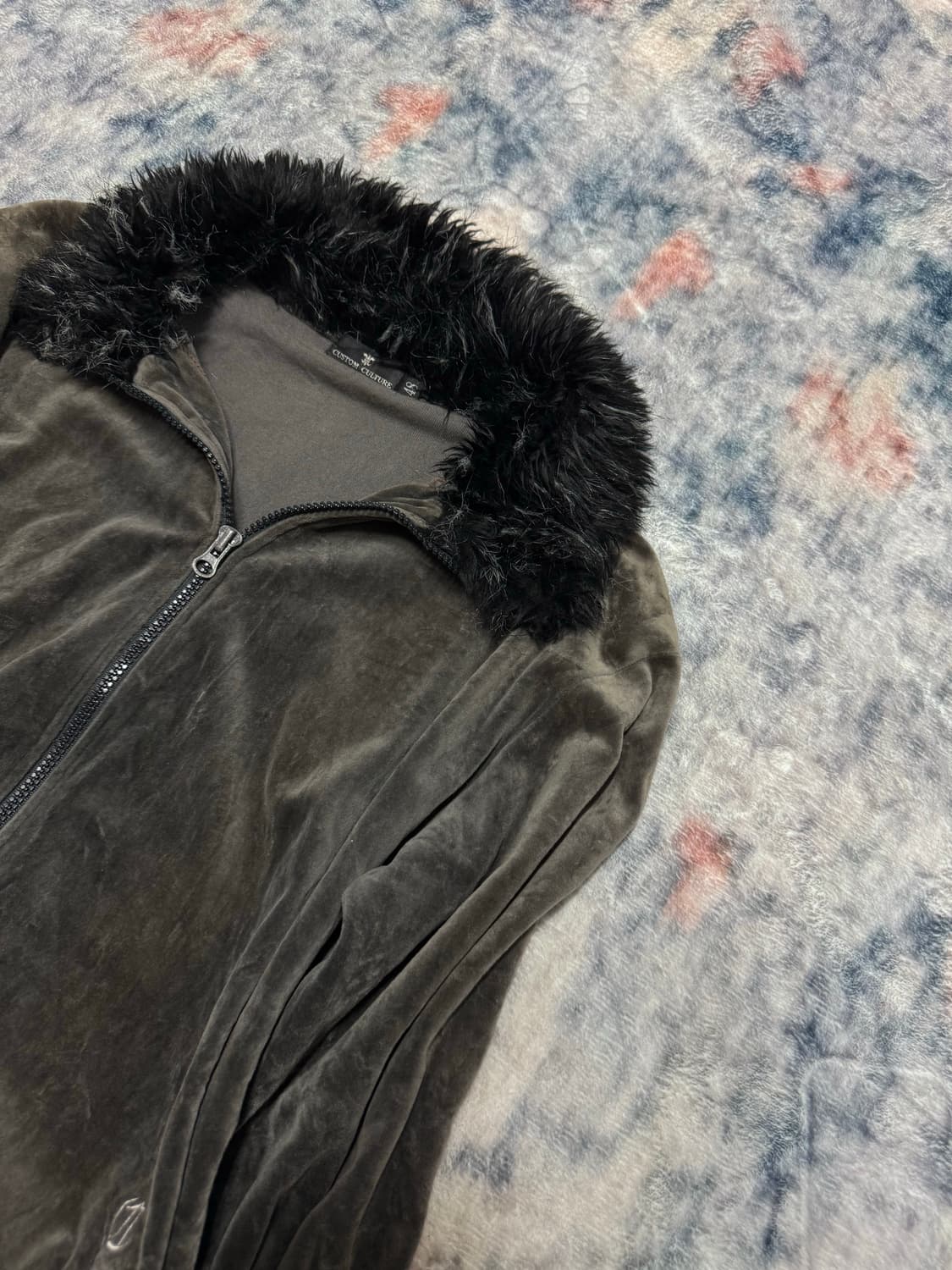 Custom culture 00s velour fur zip up 상품이미지4