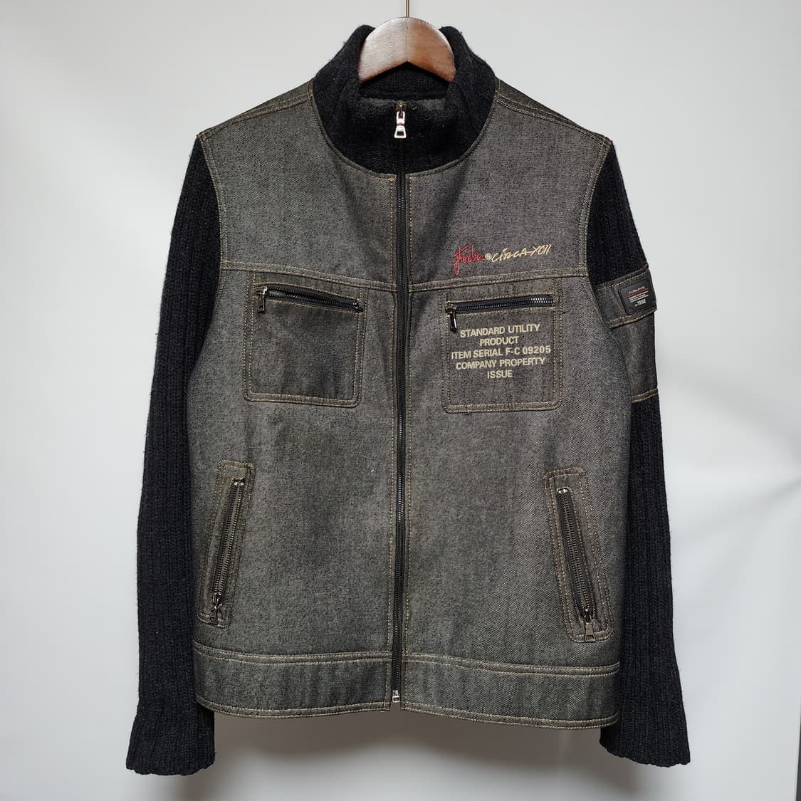 FUBU 울 생지 니트집업 자켓 상품이미지3