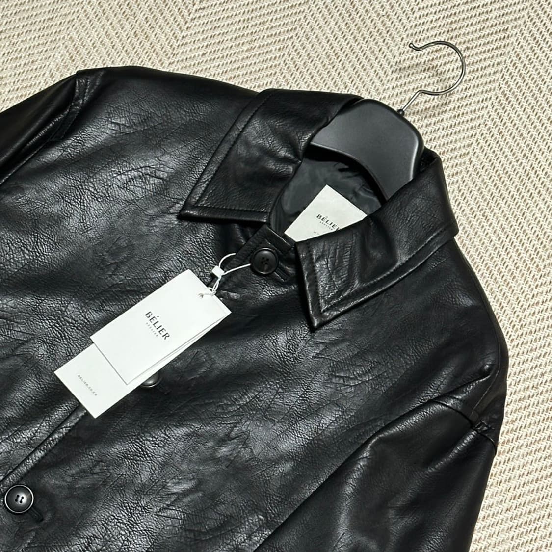 벨리에 에코 레더 카코트 블랙 S 상품이미지4