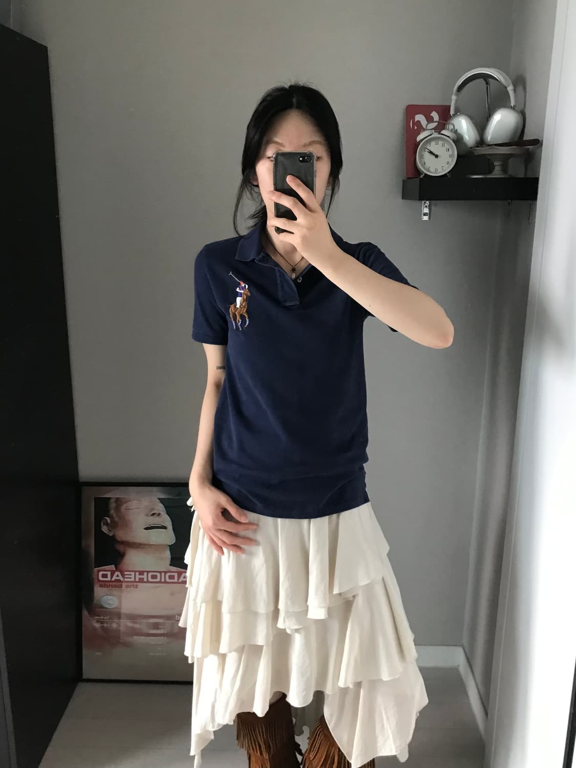 폴로 랄프로렌 빅포니로고 네이비 카라티 상품이미지1