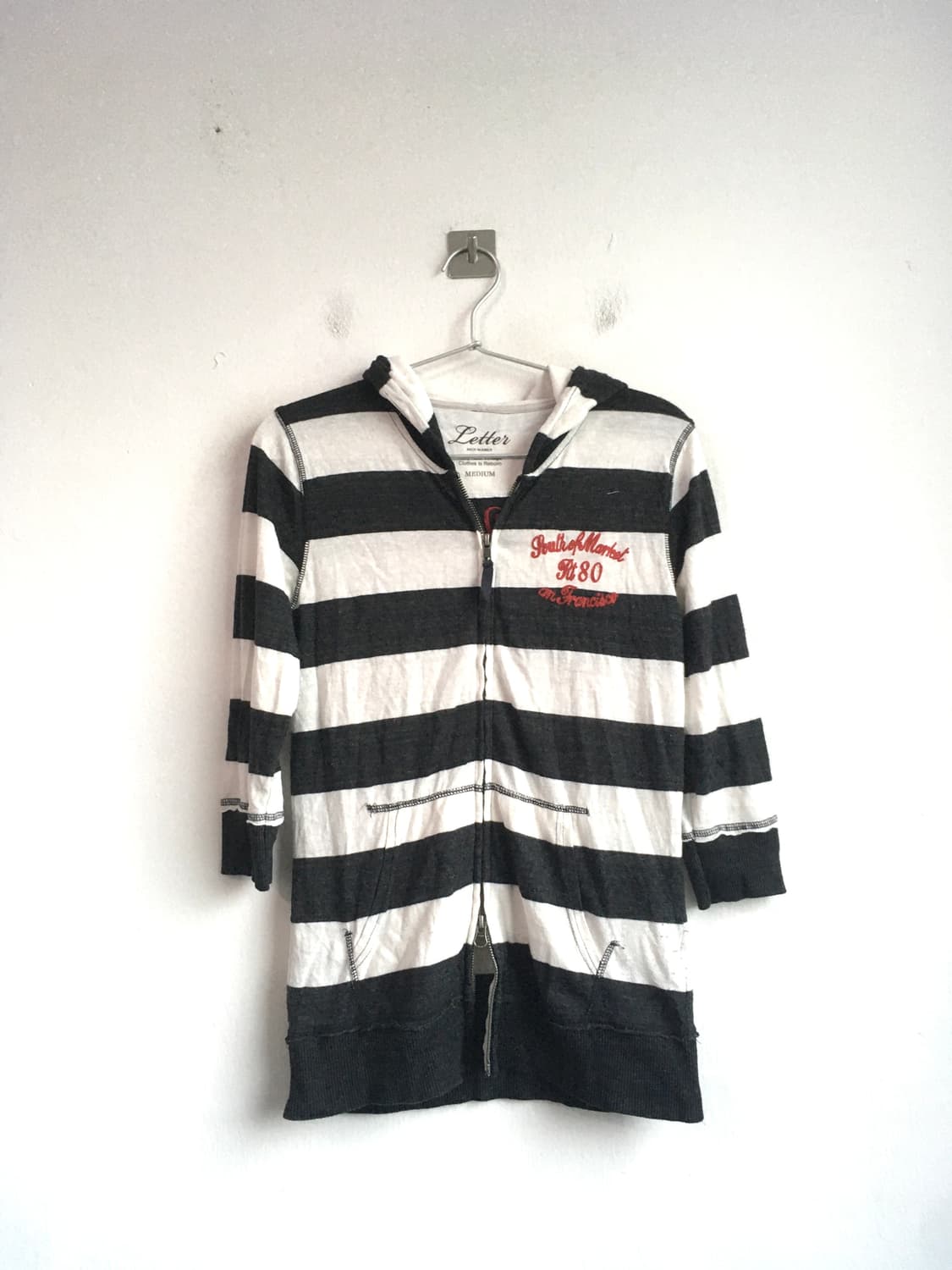 jpn vintage y2k stripe lettering hood zi 상품이미지6