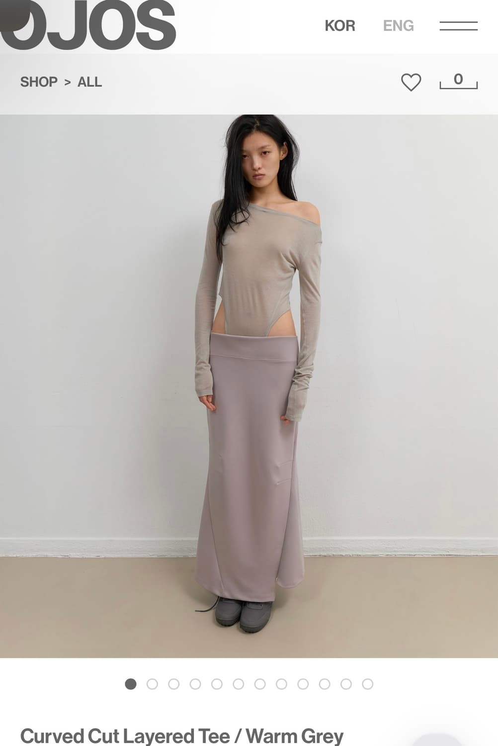 구해요!) 오호스 Curved Cut Layered Tee 2,3 사이즈 상품이미지1