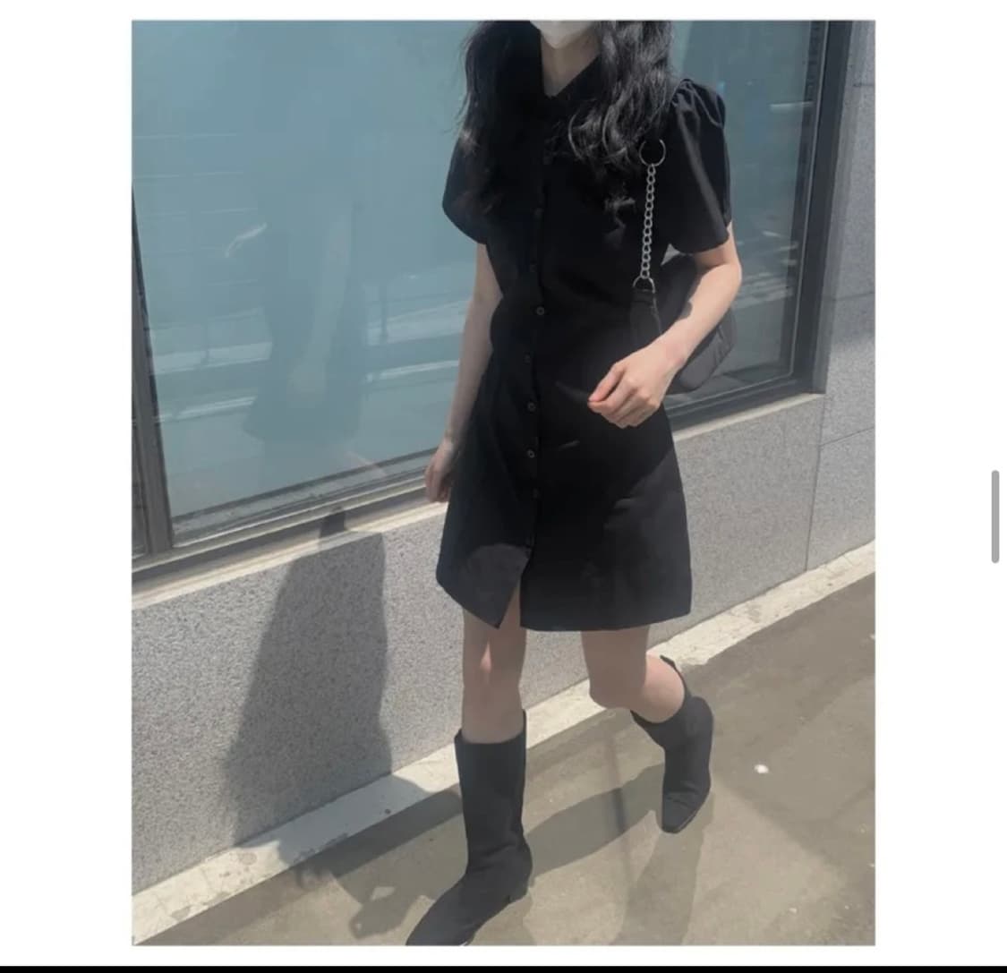 블랙 셔츠 원피스 상품이미지1
