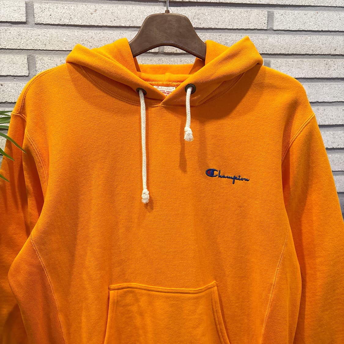 챔피온 리버스위브 헤비스웻 후드티 스몰로고 디테일 데드스탁 오렌지 상품이미지4