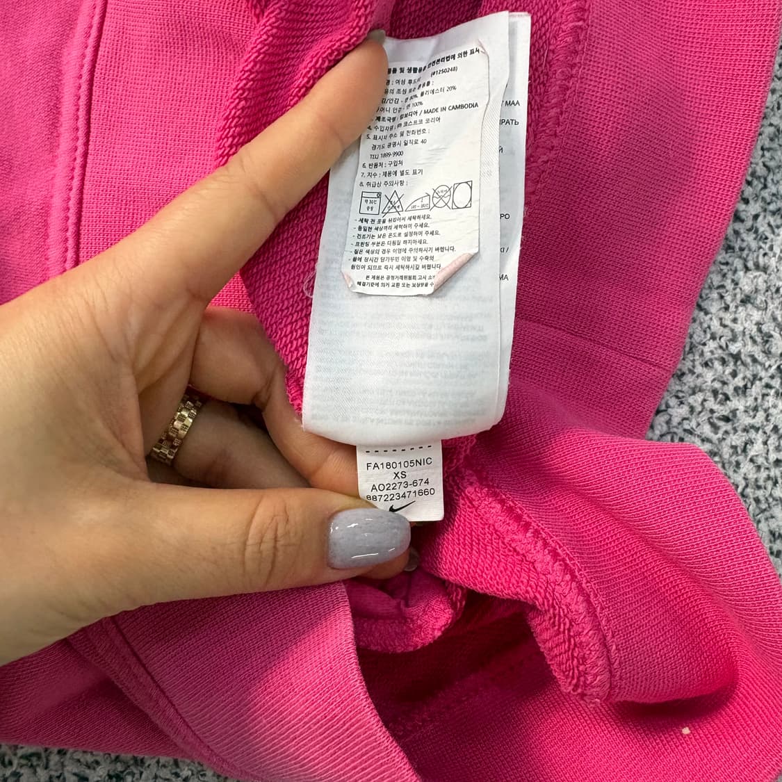 XS 나이키 스우시 롱 후드티 드레스 0305J 상품이미지4