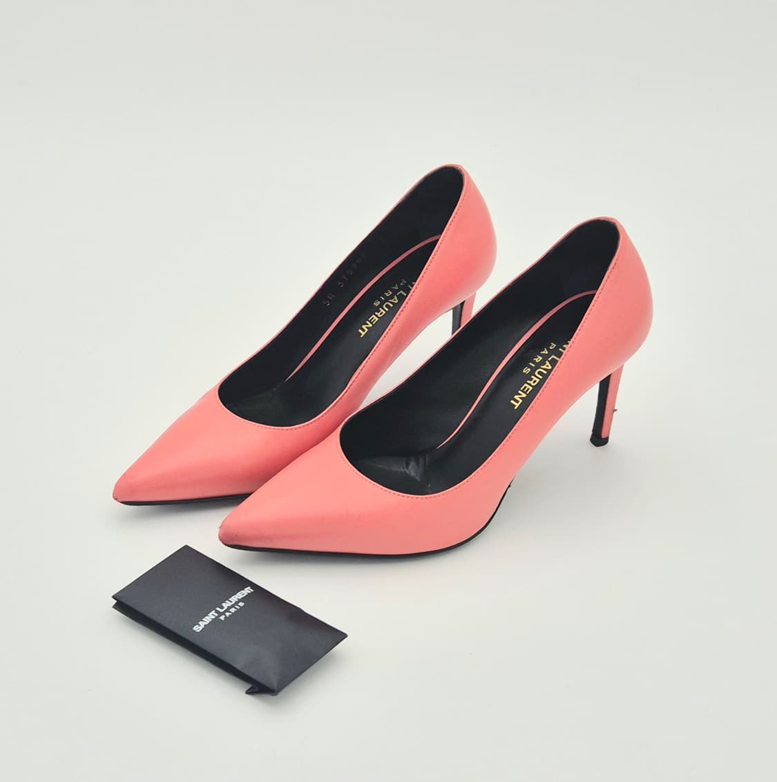 생로랑 핑크 레더 포인트 스틸레토 힐 상품이미지1