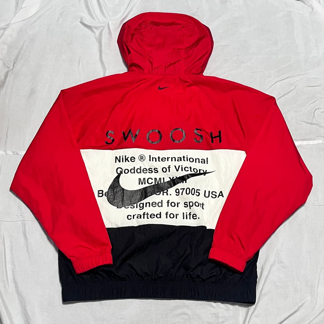 L 나이키 더블 스우시 백로고 배색 후드 바람막이 상품이미지3