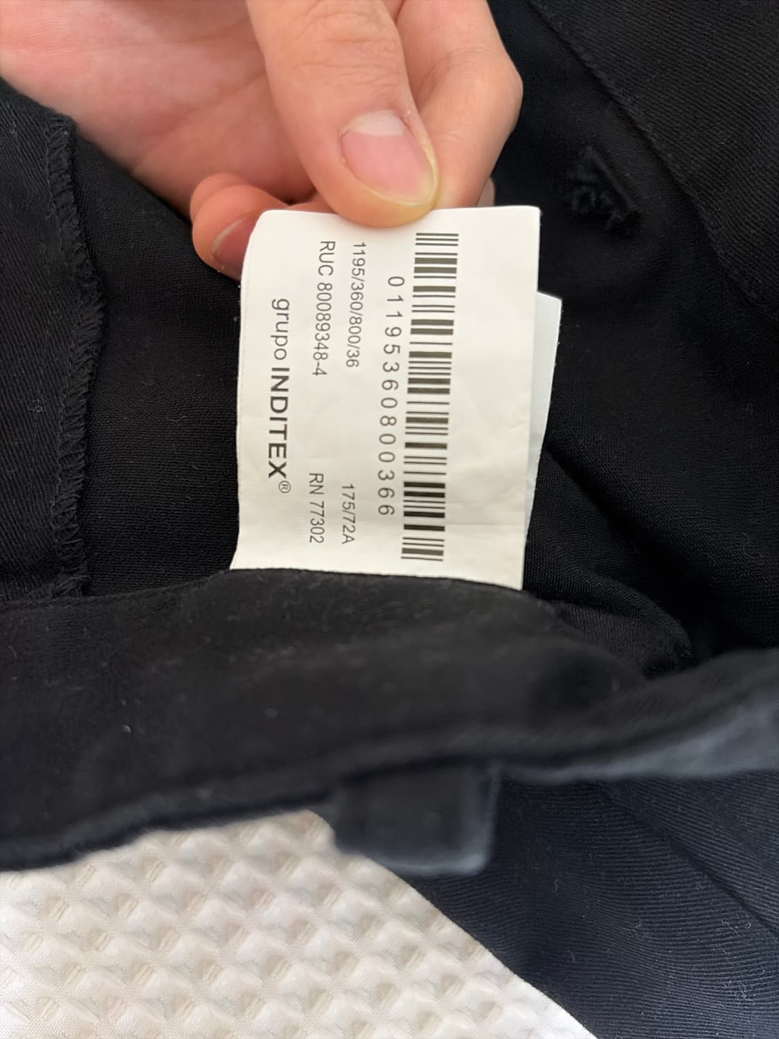ZARA 자라 블랙 코튼 팬츠 (사이즈 36 / 175/72A) 상품이미지4