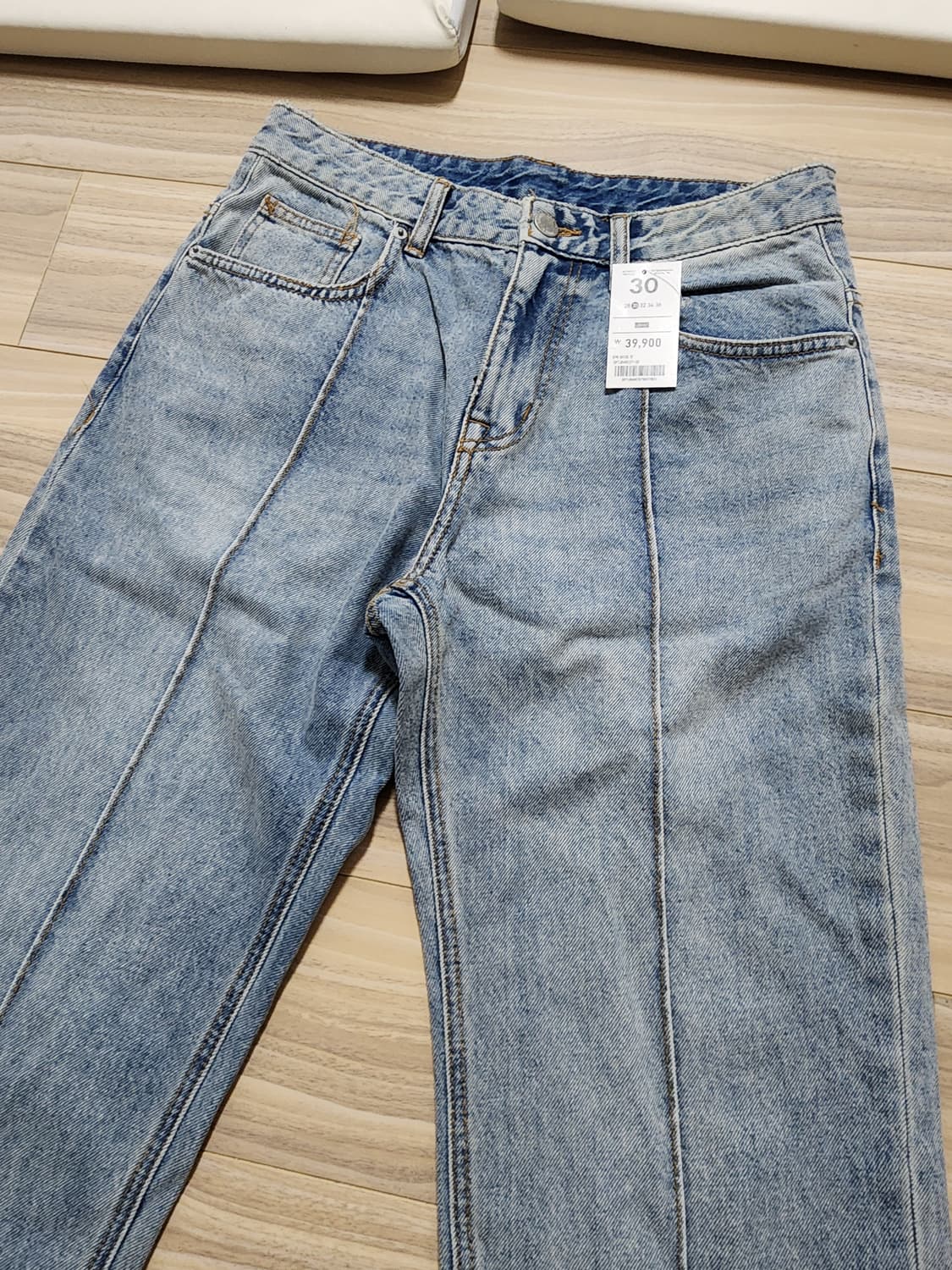 스파오핀턱와이드진청바지30사이즈 상품이미지3