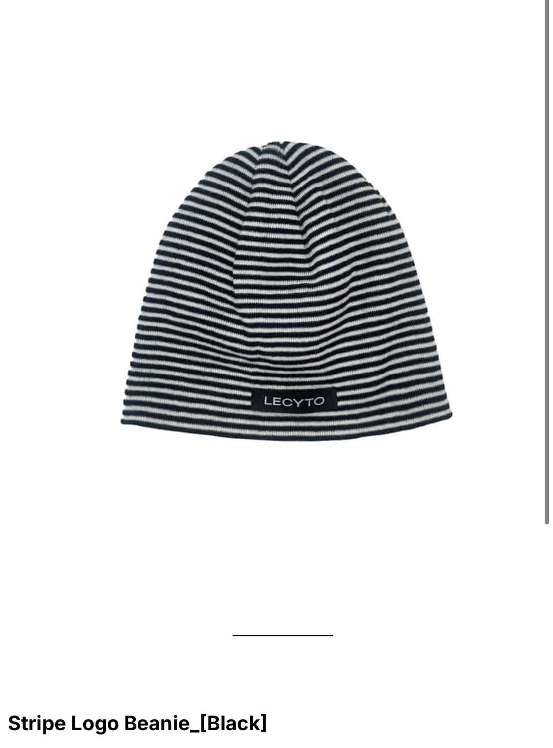 Stripe Logo Beanie_[Black] 상품이미지1