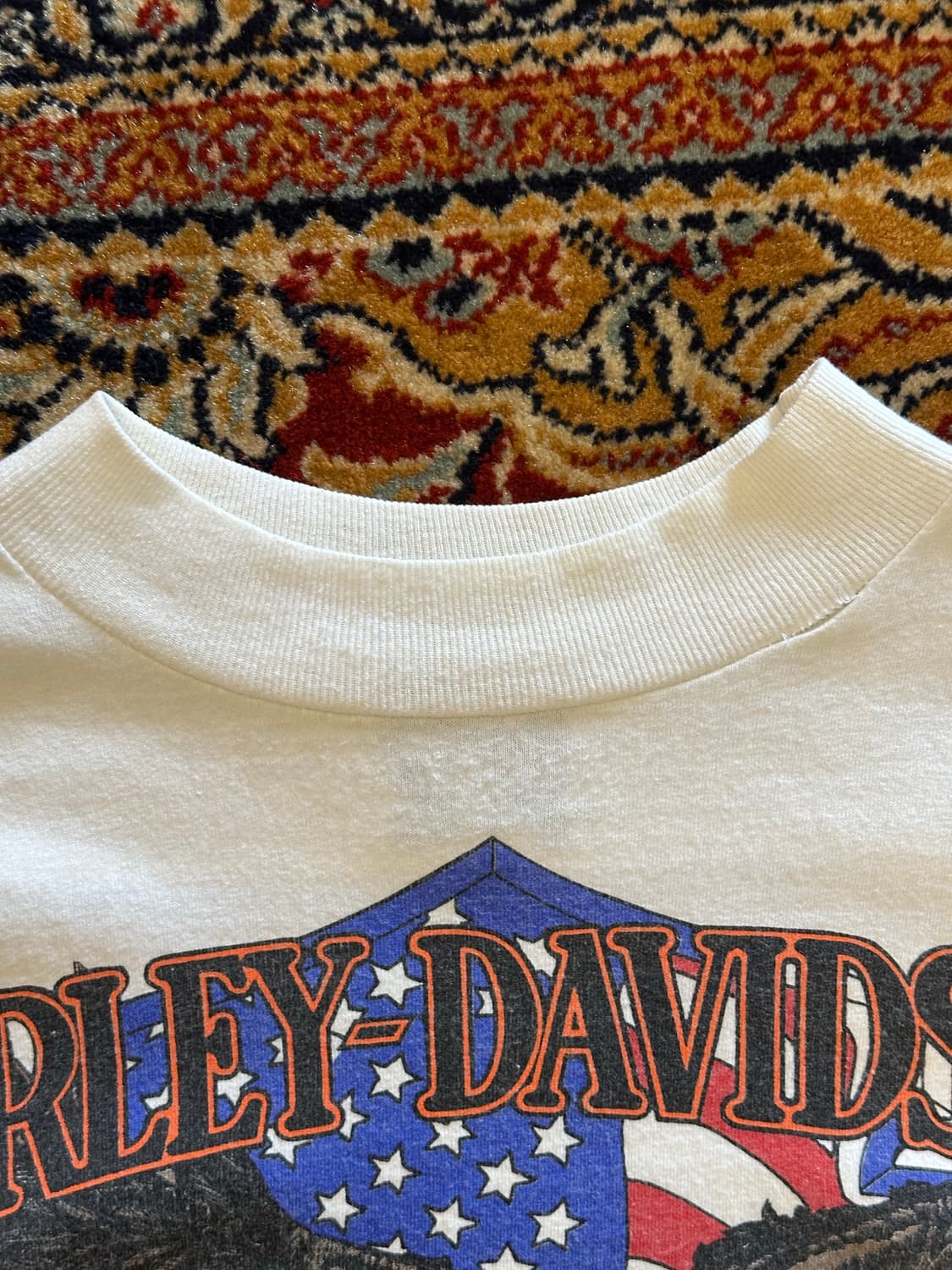 80s 할리데이비슨 "Fire Sleeve" Mock Neck - XL 상품이미지5