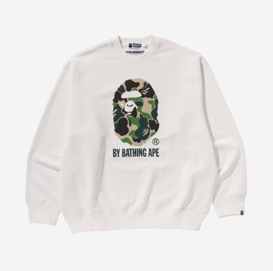 베이프 ABC 카모 에이프 헤드 릴렉스드 핏 크루넥 스웨트셔츠 아이보리 상품이미지1
