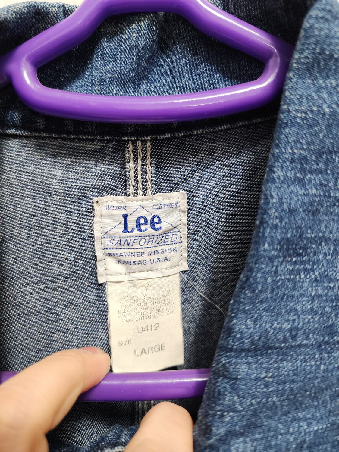 90s Lee 커버올 데님 초어 자켓 USA 상품이미지5