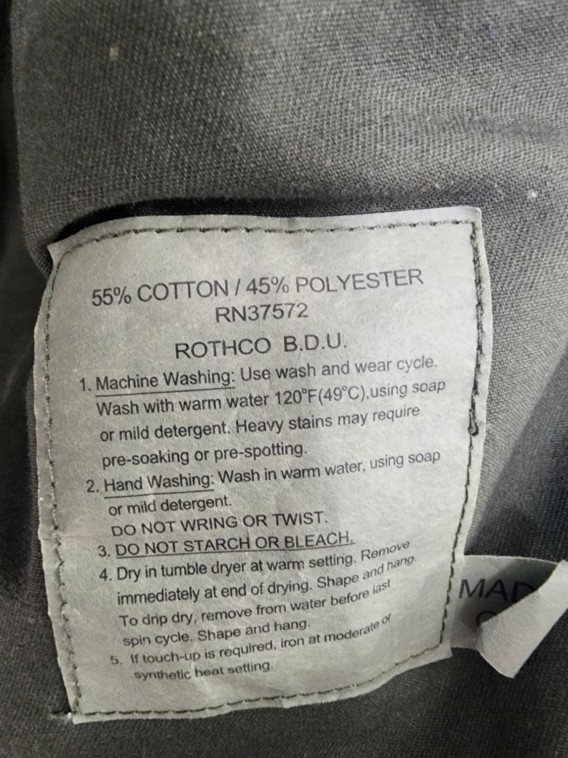 ROTHCO 로스코 정글 퍼티그 BDU 필드 자켓 M/100~105사이즈 상품이미지6