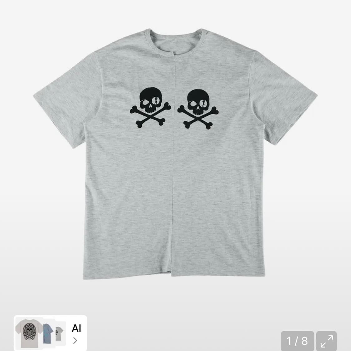 이알티알 Two Skull T-Shirt Melange White 상품이미지1