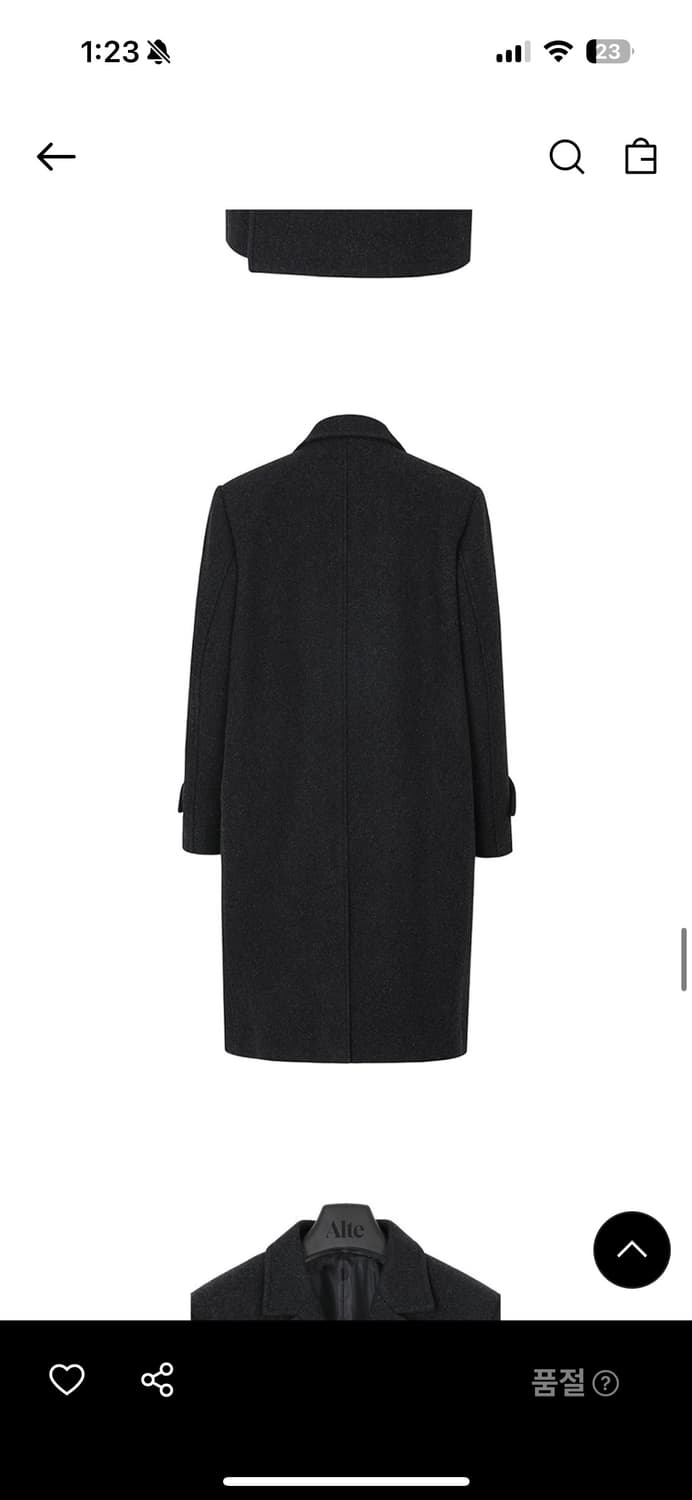 Alte 알테 빅슬리브 하프코트 차콜 상품이미지5