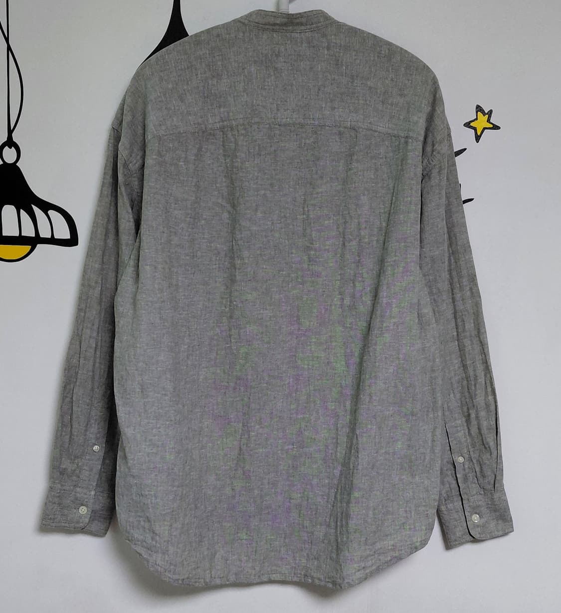 [XL] GAP 갭 이지핏 린넨 코튼 밴드칼라 셔츠 (메란지 그레이) 상품이미지9