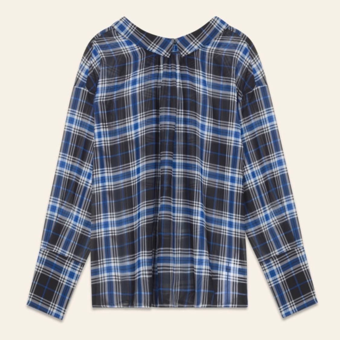 마쥬 maje 란차 블루 체크 셋업 투피스 상품이미지1