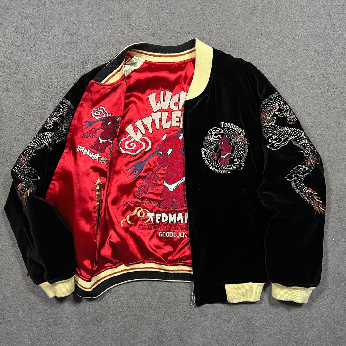 Ted company 테드컴퍼니 리버시블 벨벳 스카잔 자켓 상품이미지1