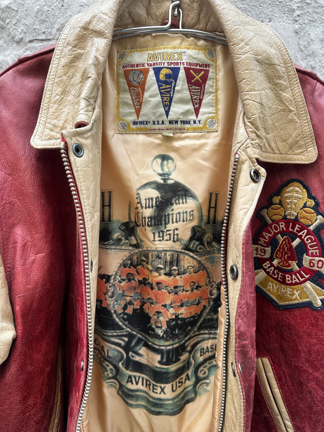 Avirex CHIEF HIGH HAWK 레더 바시티 자켓 상품이미지7