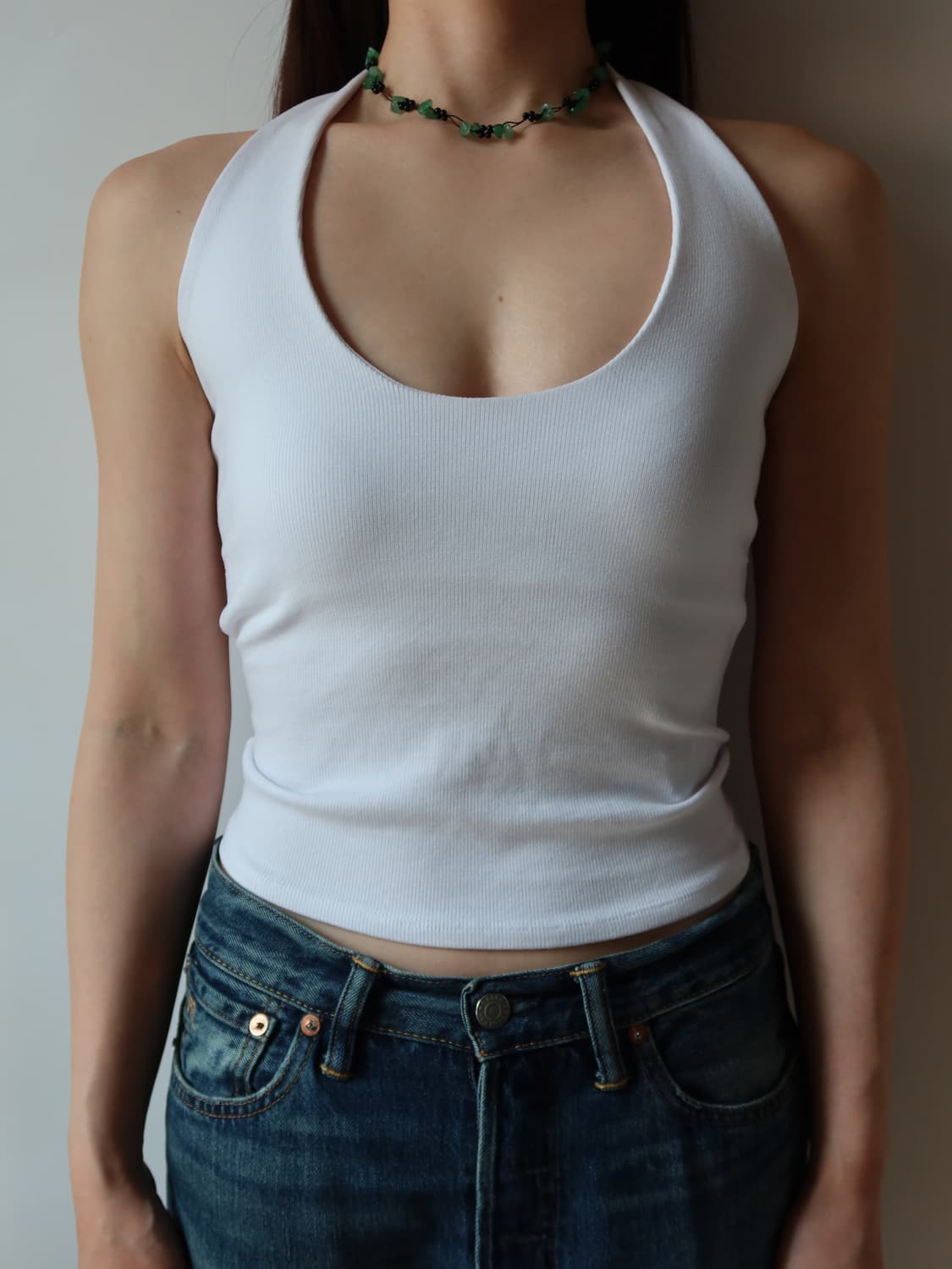 green stone necklace 상품이미지2