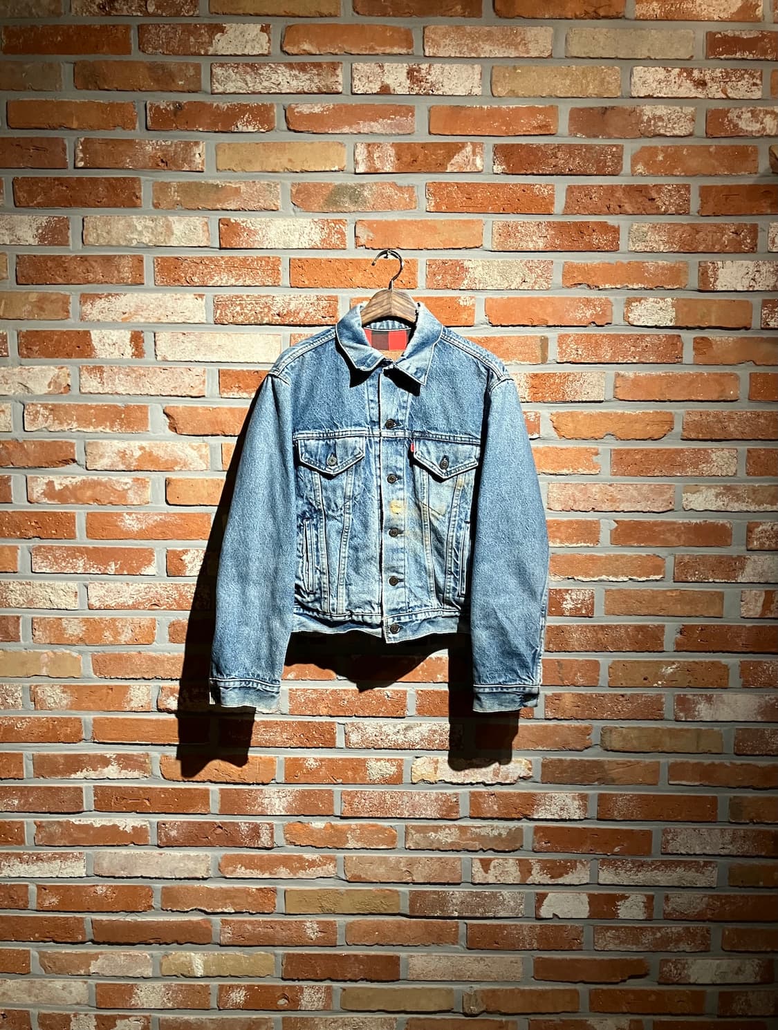 80s USA 빈티지 리바이스 3세대 버팔로 안감 데님 트러커 자켓 상품이미지1