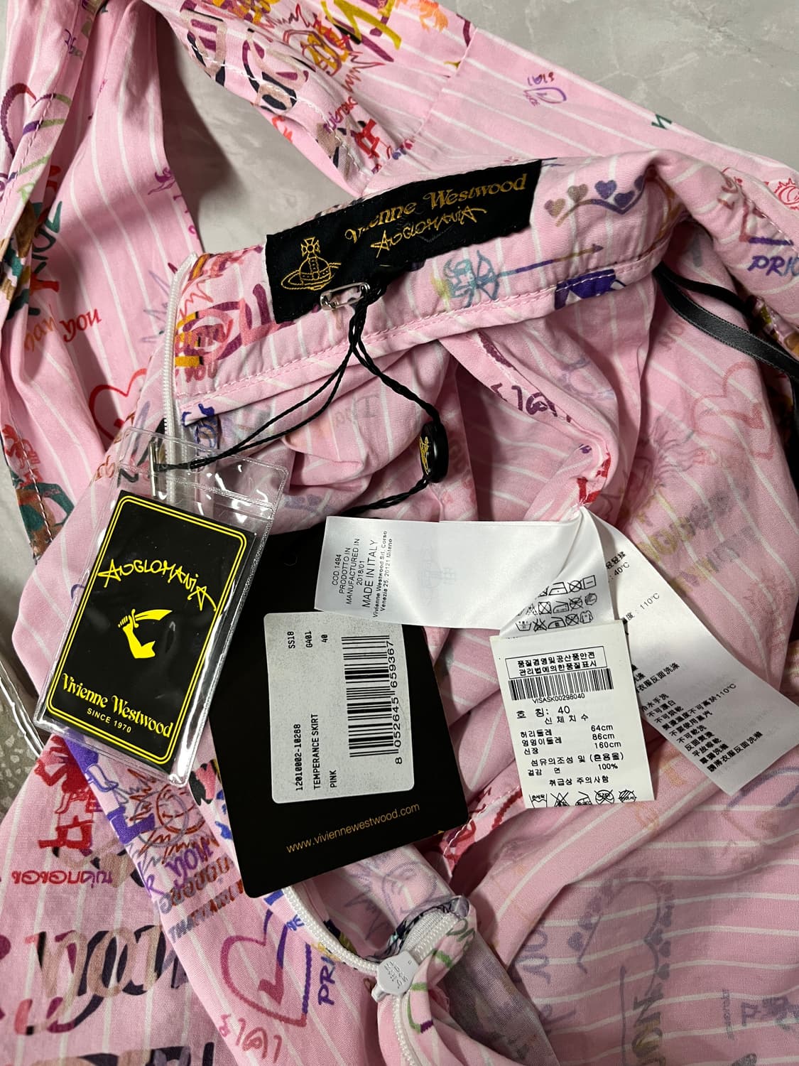 비비안웨스트우드 비대칭 핑크치마55 새상품 상품이미지4